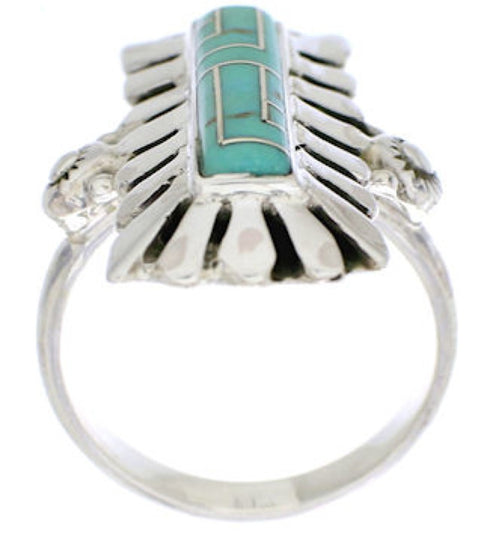 Southwest Turquoise And Silver Ring Size 8-1/2 EX42893